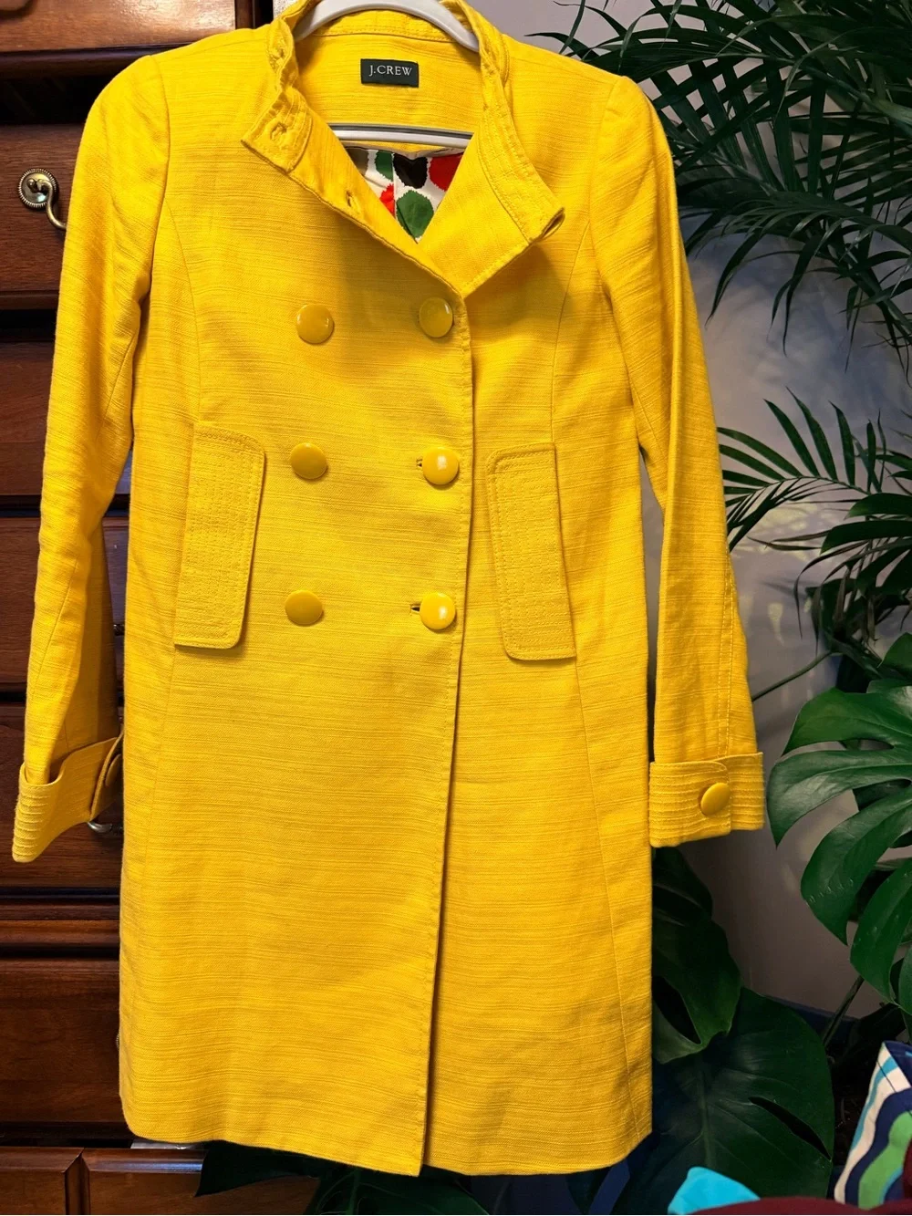 J. Crew Bright Yellow Double-Breasted Pea Coat - Picture 4 of 11